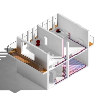 Einfamilienhaus - 3D Infografiken zu Fussbodenheizungen